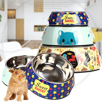 

Pet Dog Bowl Durable Anti-bite Stainless Steel Feeder Water Bowls Dual-use Food Dispenser Portable Feeding Dish Pet Supplies