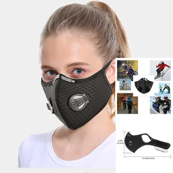

Female Dust Mask PM2.5 sports masks Activated Carbon Breathable Filter Outdoor Cycling Protection Winter For Bike Face Mask