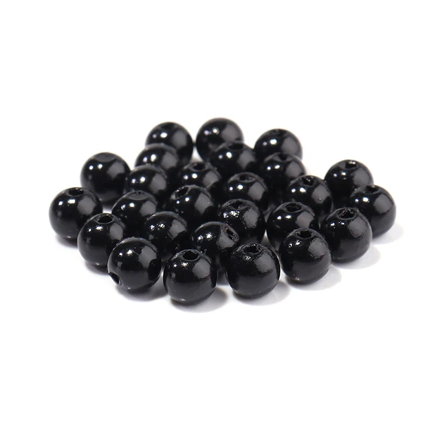 1000pcs 3-10mm Round ABS Imitation Pearl Beads Loose Beads Plastic Acrylic Spacer Bead For Jewelry Making Diy Bracelet Necklace Black Hole