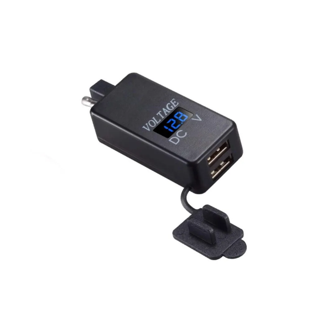 SAE к USB адаптер вольтметр мотоцикл быстроразъемный штекер Водонепроницаемый двойной зарядное устройство 2.1A и 2.1A для смартфона планшета gps