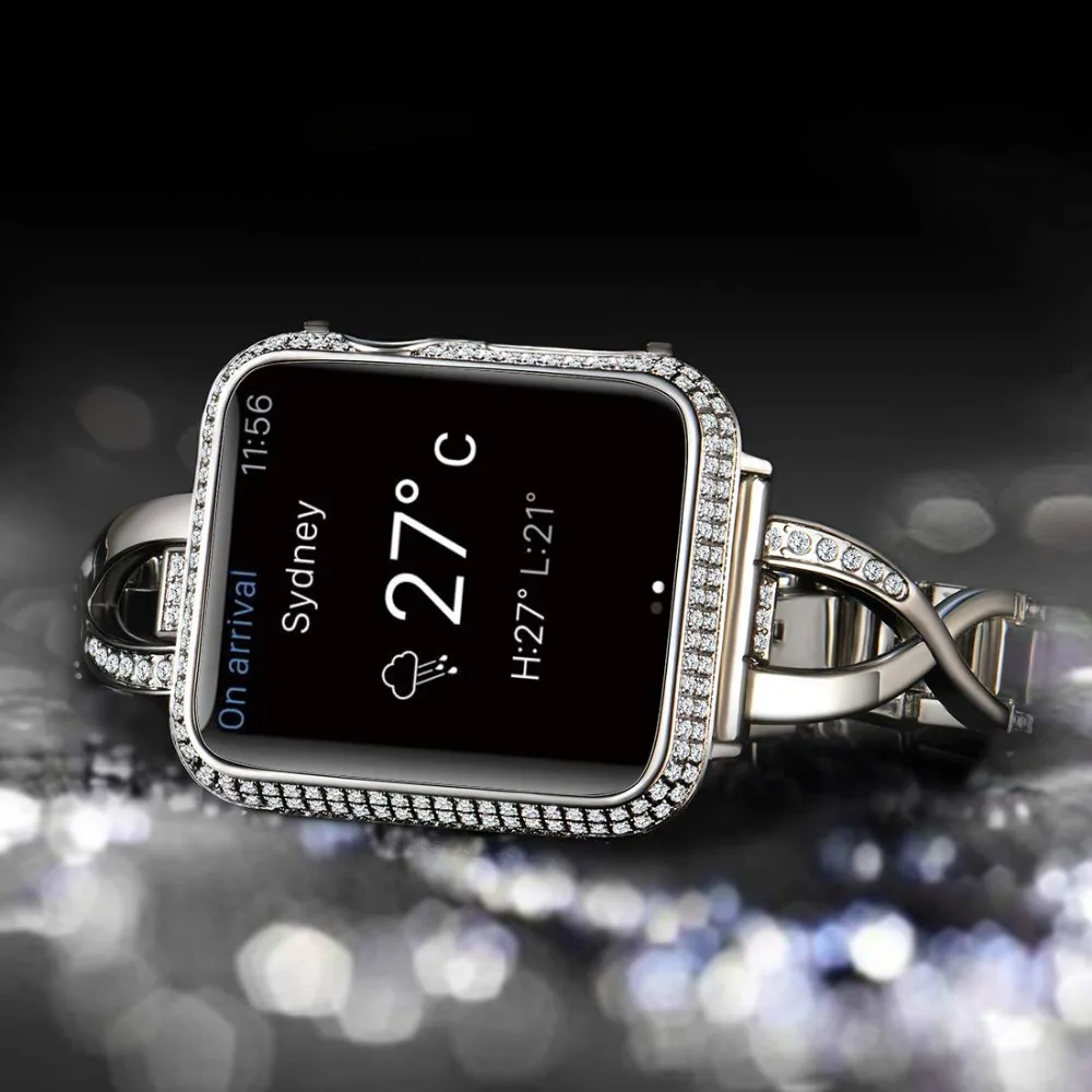 Тонкий чехол для часов для apple watch, чехол с бриллиантом с защитой экрана для iwatch 4 Amazon Ebay, горячая Распродажа для женщин