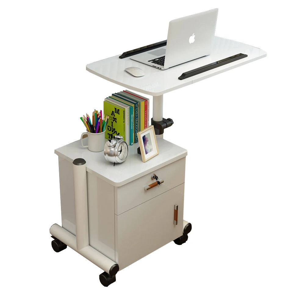 

Laptop Table Movable Bedside Table Lifting Bed Side Table Storage Locker Side Drawer Cabinet Care Table