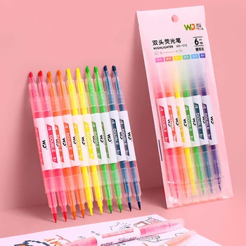

6/12/18PCS Magic Highlighters Double Line Outline Pens Tools For Writing Drawing Pens For Coloring Books Craft Drawing Card