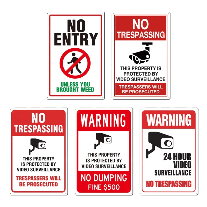 "Stop Private Road Do Not Enter" Metal Sign - 3 Size Options, Trespassing Warning
