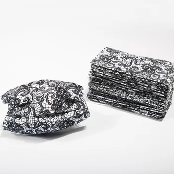 

Adult Black Lace Disposable Face Mask Printing Mask 3-layer Non-woven Fabric Melt Blown Cloth Breathable Anti-dust Mouth Mask