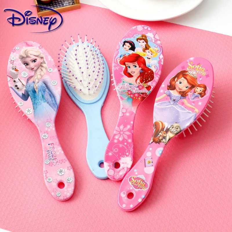 Princess Minnie Frozen Comb Cartoon Cute Beauty fashion toys Curly Hair Brush Combs Anti-static Brush Comb Disney