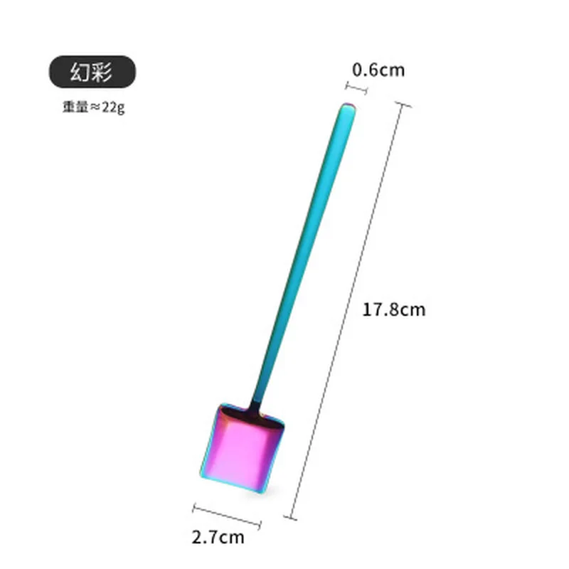 1 шт. Креативный острый квадратный круглый молочный чай для размешивания кофе круглая ложечка из нержавеющей стали десертная кофейная ложка кафе