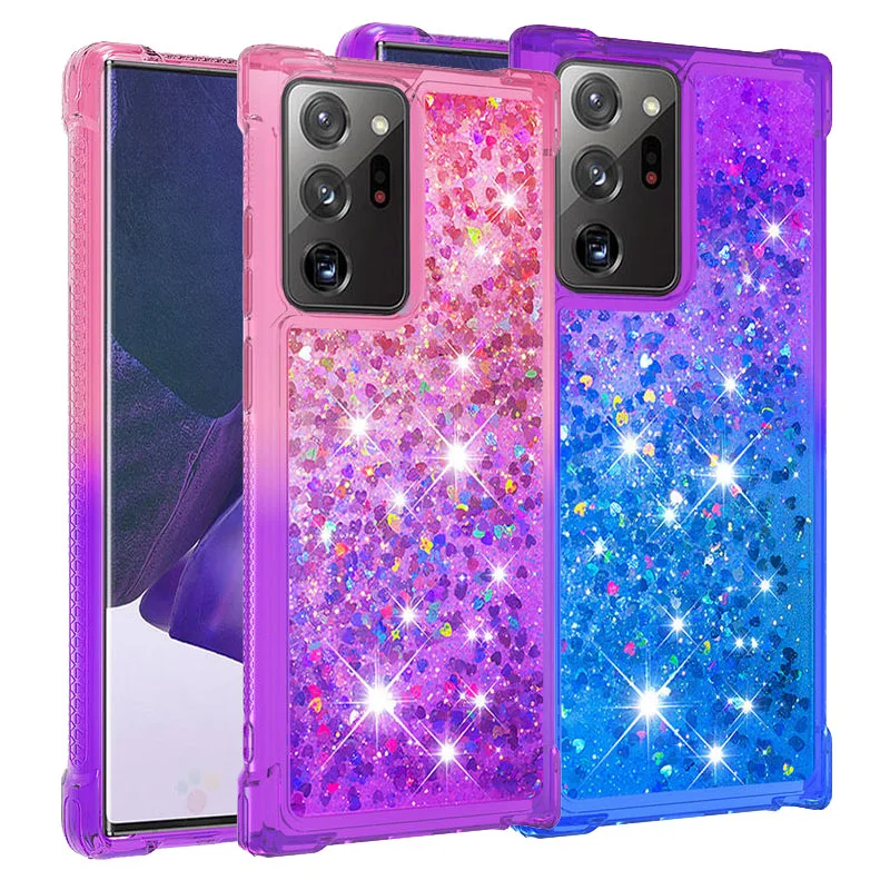 

For SamSung Note 20 Ultra Case fashion Gradient Glitter quicksand Silicone shockproof Back Cover For SamSung Note 20 Ultra Cover