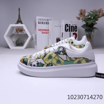 

Flat sole leather shoes lace up casual cowhide couple sports shoes women's vulcanized shoes designer shoes color shoes