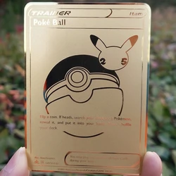 Cartes Pokemon anglais Pikachu, 25ème carte en métal doré, Anime Charizard, Collection de jeux de combat, jouets cadeaux de noël pour enfants 