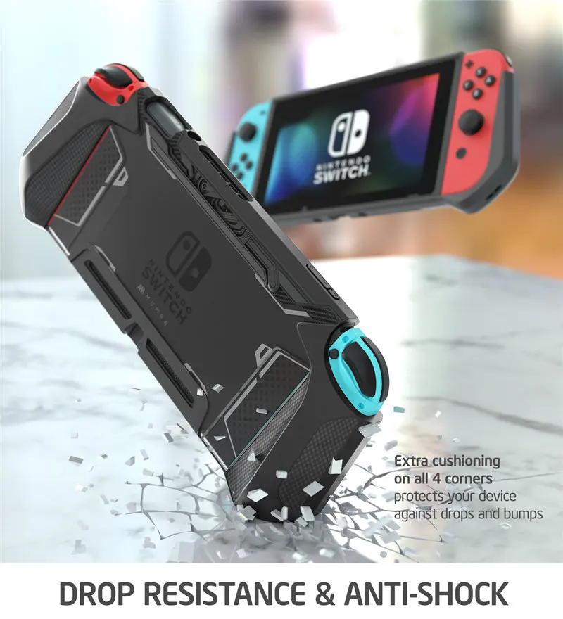 For Nintendo Switch Case MUMBA Series Blade TPU Grip Protective Cover Dockable Case Compatible with Console& Joy-Con Controller