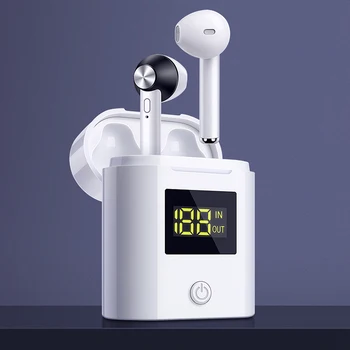 

D019 Portable TWS Wireless Bluetooth 5.0 Earphone 3D Stereo Sound Earbud Headset Led Digital Display Charging Case