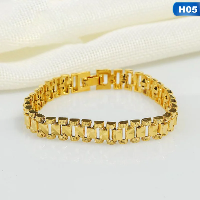 Gold Plated Dubai Gold Bracelets Bangle Love Heart Bracelet Femme Charm Female Bijoux Valentine's Day Gift For Women