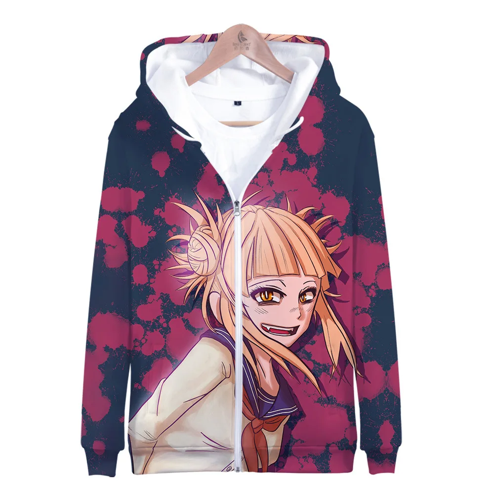 My Hero Academia Off Harajuku Anime White Zipper Hoodies