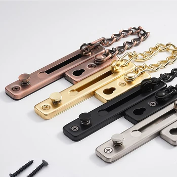 

Stainless Steel Hasp Latch Lock Door Chain Anti-theft Clasp Convenience Window Cabinet Locks For Home Hotel Security
