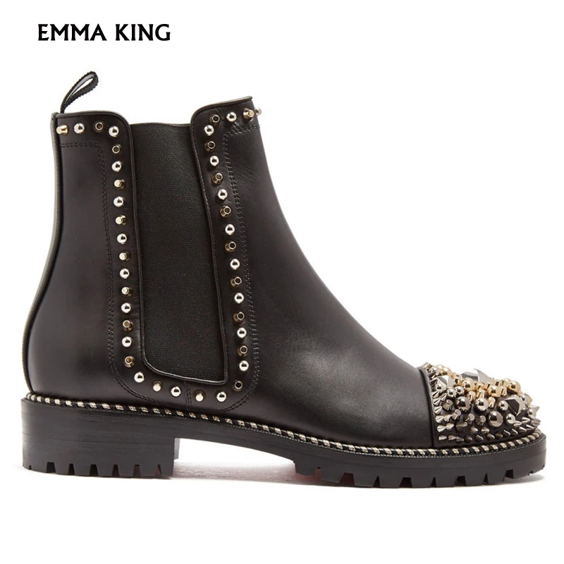 

Autumn Sexy Rivets Botas Mujer Chunky Ankle Boots For Women Fashion Round Toe Platform Boots Ladies Shoes Winter Boots Women