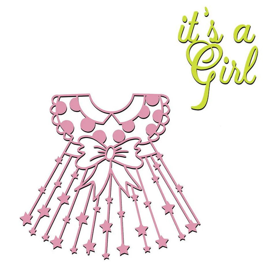 Eastshape платье для малышей с надписью «it's a Girl» металлические штампы для скрапбукинга, открыток, декоративных поделок, новинка года, трафарет