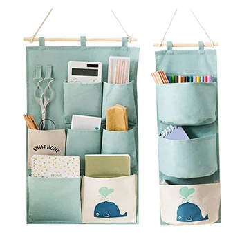 

Cotton And Linen Storage Hanging Bag Wall Hanging Door Dormitory Hanging Bag Stereo Seven-Piece Sundries Storage Bag Storage Bag