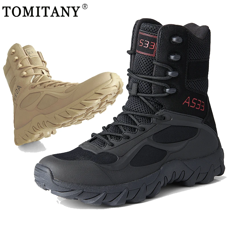 militares tácticas de combate para hombre, zapatos de seguridad para el trabajo, botines de tobillo para caza, senderismo y Camping, fuerzas especiales para el desierto, Invierno| | - AliExpress