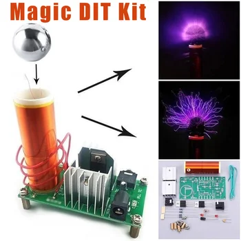 

15W Mini DIY Tesla Coil Kit Plasma Speaker Electronic Parts With Ball Accessories Magic Props Empty Lights Technology Electronic