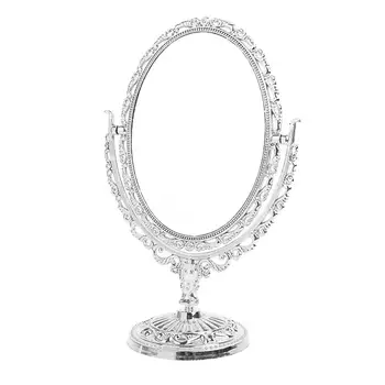 

European Style Cosmetic Mirror Desktop Makeup Mirror Retro Double Sided Oval Mirror for Home Bathroom Bedroom