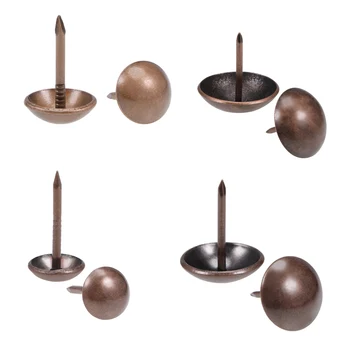 

uxcell 40-300pcs Upholstery Nails Tacks 9/11/19/25mm Head Diameter Antique Round Thumb Push Pins Copper Tone