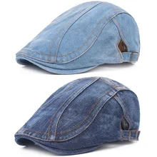 Мужские береты, классические шляпы для гольфа, для вождения, таксисты, джинсовые, Duckbill, Остроконечные шапки для плюща