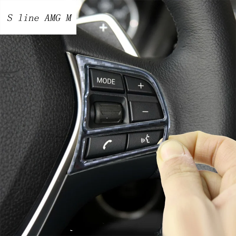 

for BMW F20 F21 F30 F34 F32 Accessories Interior Carbon Fiber Auto Steering Wheel Buttons frame Stickers Covers Trim Decoration
