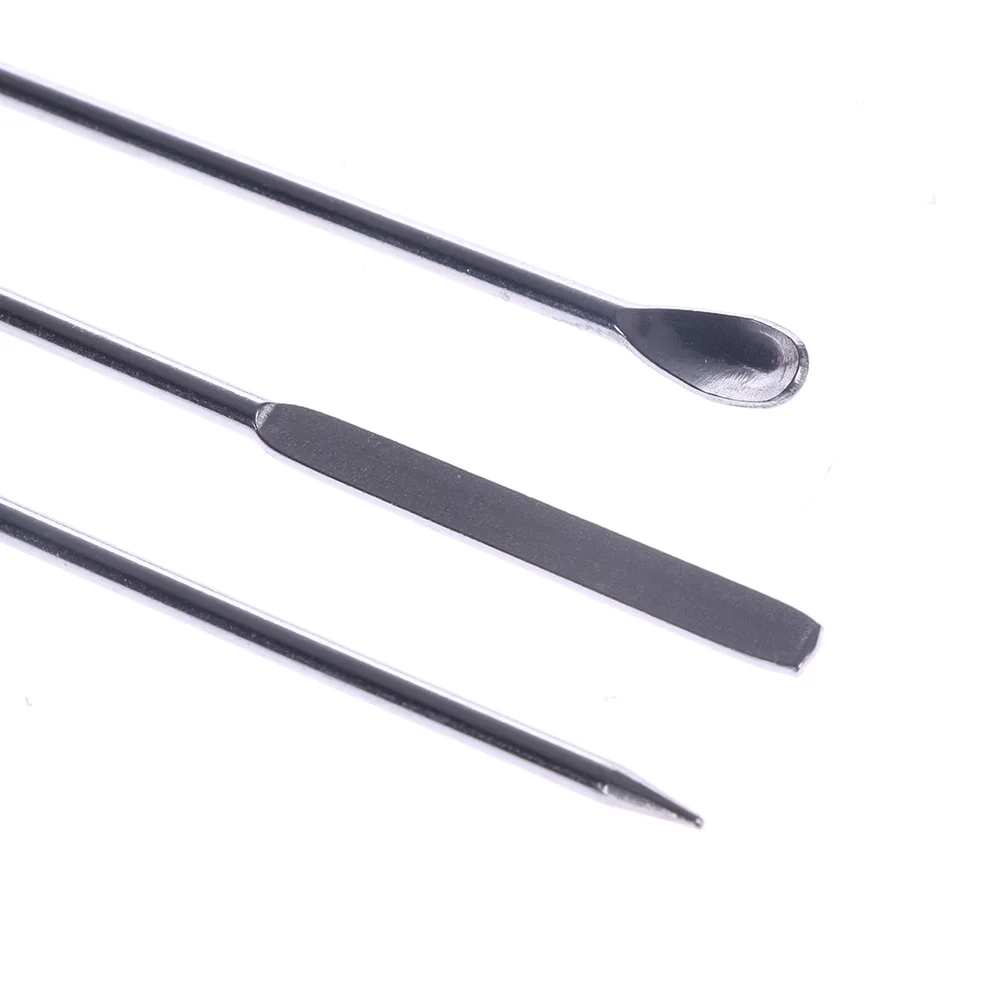 3 шт. инструменты для перемешивания стержней для ногтей из нержавеющей стали, акриловая пудра, жидкая УФ-Гелевая ложка, шпатель, шпатель, точечная ручка для маникюра