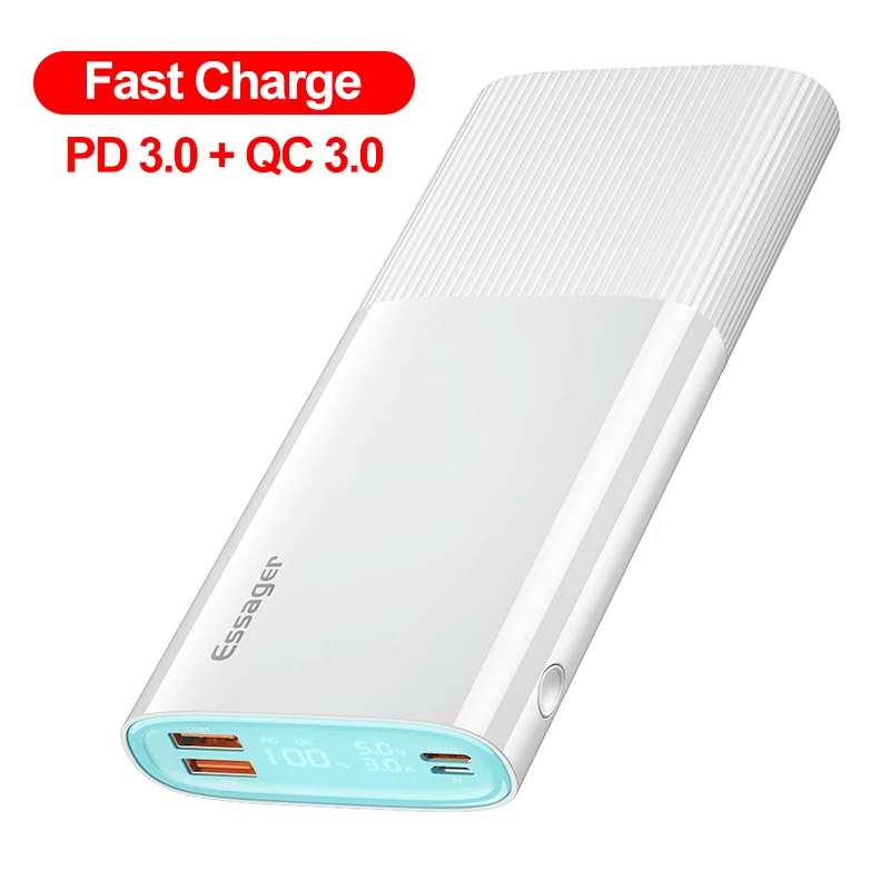 Essager Power Bank 20000mAh USB Type C PD QC 3.0 Powerbank Portable External Battery Pack Charger For Xiaomi 20000 mAh Poverbank type c power bank Power Bank