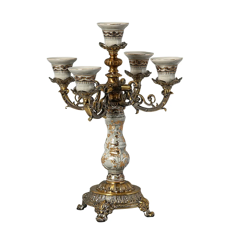 Ретро керамический подсвечник европейский античный маленький Романтический