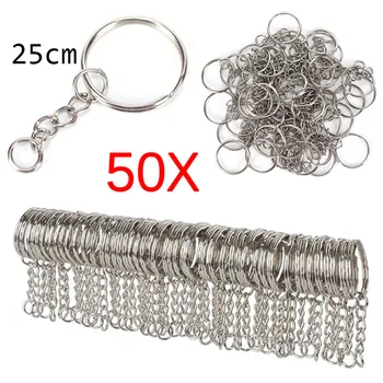 

10/50/100pcs Polished Keyring Keychain Short Chain Split Ring Key Fob DIY Tools Desk Sets School Stationery Office Supplies