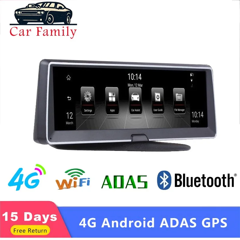 Car Family 8 Inch Car DVR Camera Android 4G DVR GPS Navigator ADAS Car Recorder 1080P HD Dash Cam Night Vision Rear view Camera