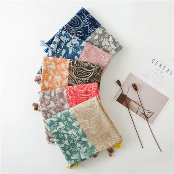 

Luxury Lady cotton material scarf Autumn and winter warm New style Cotton Fashion silk scarves women's Print Sunscreen shawl