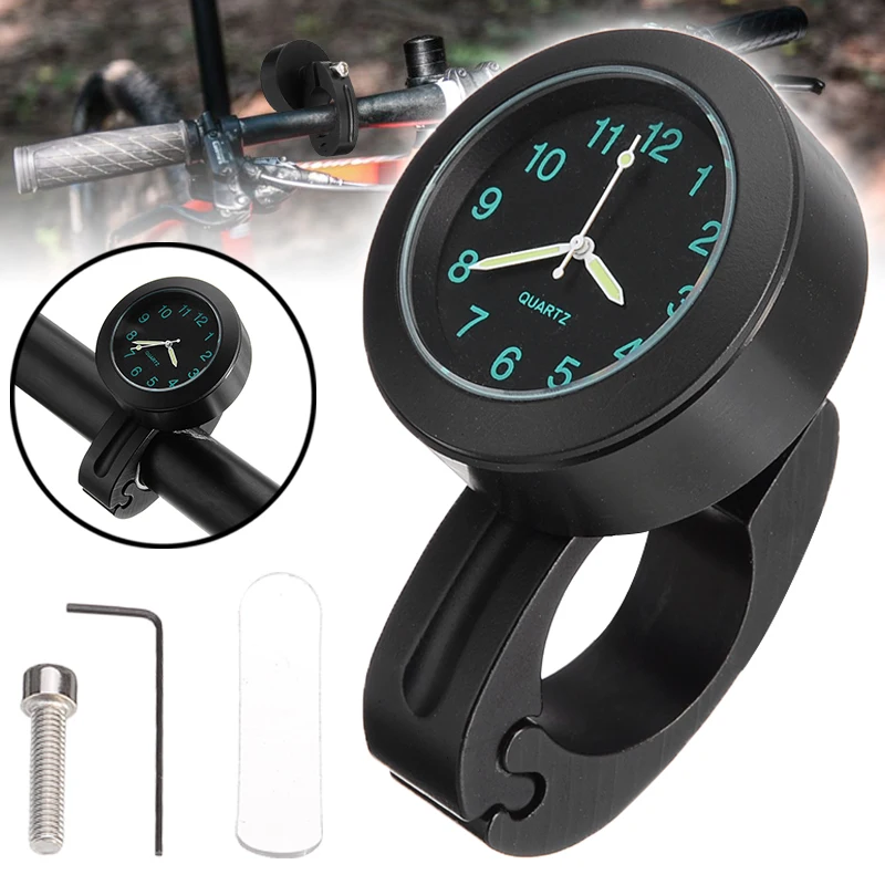 

Mini 7/8" 1" Universal Motorcycle Clock Motorbike Bike Handlebar Mount Dial Clock Watch Waterproof Time Gauge Auto Replacement