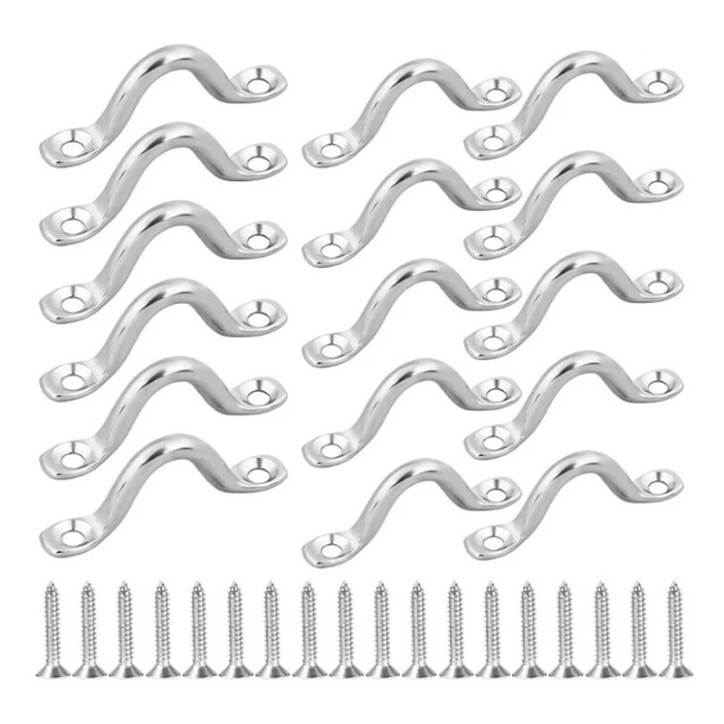 Stainless Steel Pad Eye Straps for Bimini Boat Top with 32 Pcs Screws Kayak Deck Loops Tie Down Strap Bracket | Автомобили и