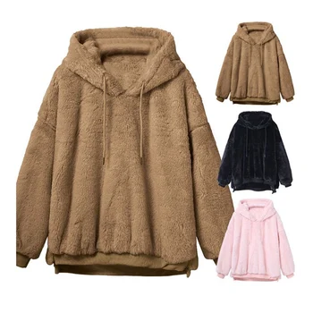

Hooded Hoodie Sweatshirt Women Autumn Winter Harajuku Kawaii Pink Casual Sweatshirt Pullovers Warm Hoodies Thick Female Clothing
