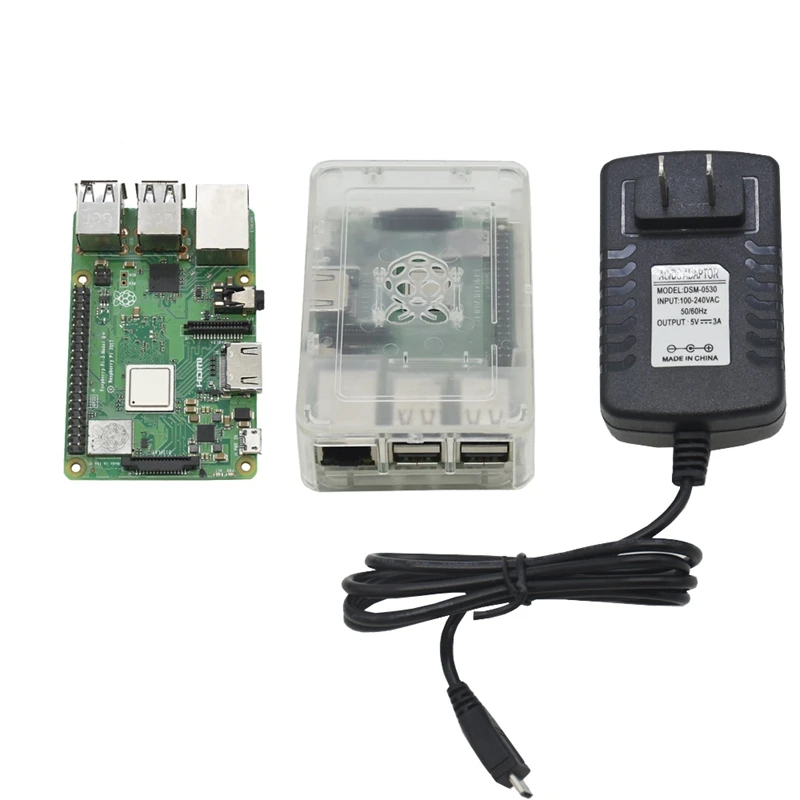 Raspberry Pi 3 Model B+ плата(Raspberry Pi 3 Model B plus)+ корпус ABS+ теплоотвод Мини ПК Pi 3B/3B+ с WiFi и Bluetooth