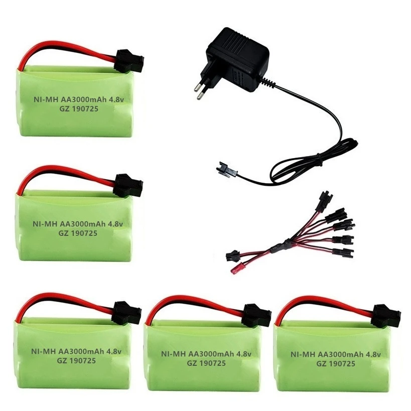 4-Cell Battery Pack with SM 2p plug for DOUBLE E RC 1*4 4.8V Ni-MH 1800mAh 2AA 