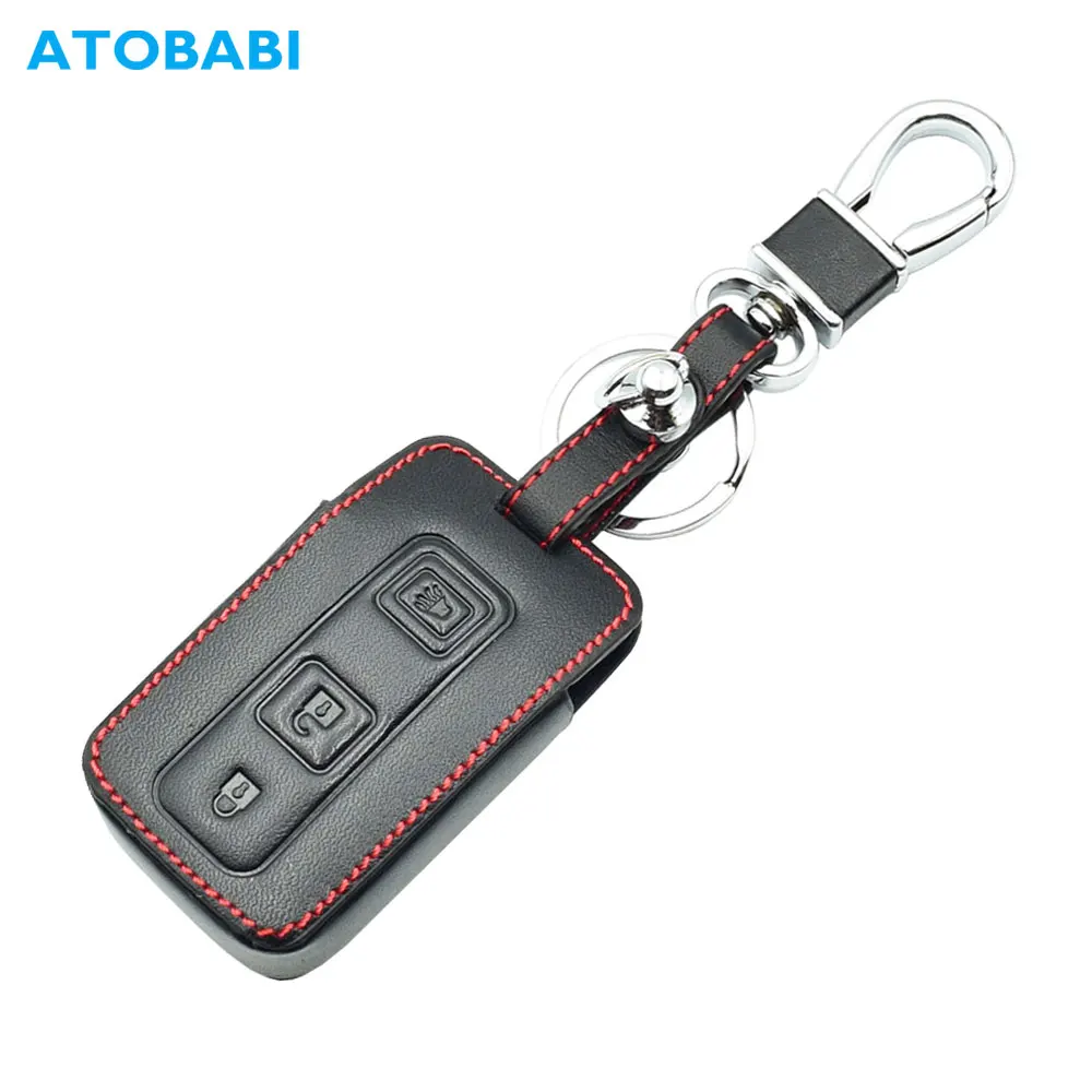 

ATOBABI Leather Car Key Cover For Toyota Prius 2004 2005 2006 2007 2008 2009 Smart Remote Fob Shell Case Protector Keychain Bag