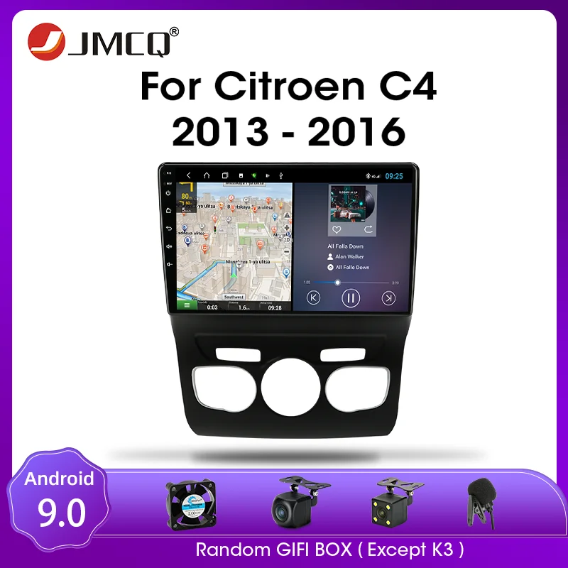 JMCQ Android 9.0 Car Radio For 2013 2014 2015 2016 Citroen C4 C4L Multimidia Video Player 2din RDS DSP GPS Navigaion SplitScreen