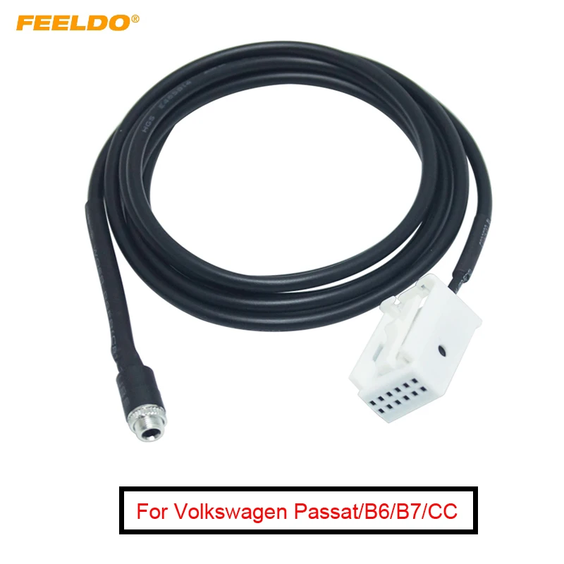 

Аудиокабель FEELDO для автомобильного радиоприемника MP3 RCD510 + RCD310 + AUX-IN, кабель-переходник для Volkswagen Passat B6, Golf Polo, 12-контактный разъем AUX