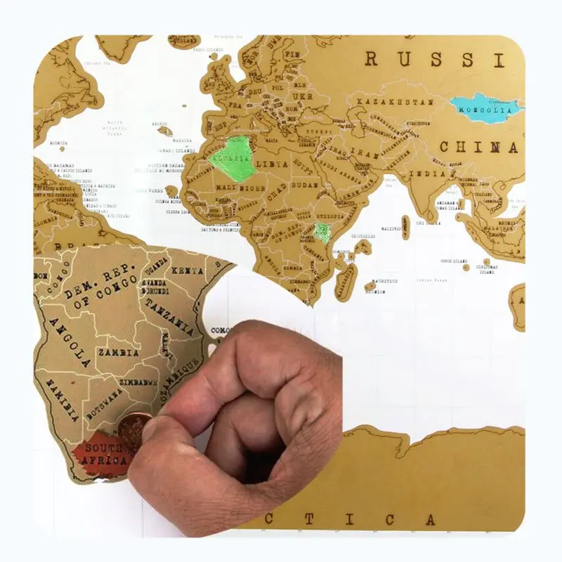 Scratch Off Map Of The World Travel Poster Easy Scratching Gold Foil Reveals Appreciated By Any Enthusiast | Дом и сад
