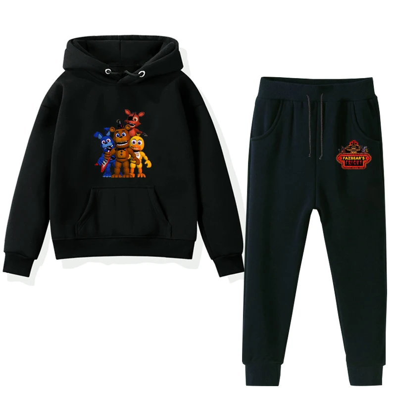 Five Nights At Freddys/комплект детской одежды с длинными рукавами для мальчиков и девочек, осенне-зимние толстовки с капюшоном+ штаны, спортивный костюм - Цвет: 2