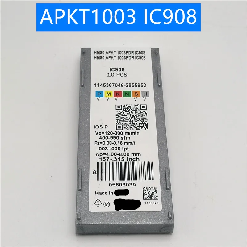 HM90 APKT 1003PDR IC908 токарные инструменты твердосплавные вставки APKT1003 токарный резак инструмент CVD+ PVD токарная вставка фрезерный инструмент