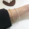 European and American Design Bamboo Bone Shape Adjustable Cuff Bracelets Womans Simple Bracelet For Korean Fashion Jewelry Girls 2