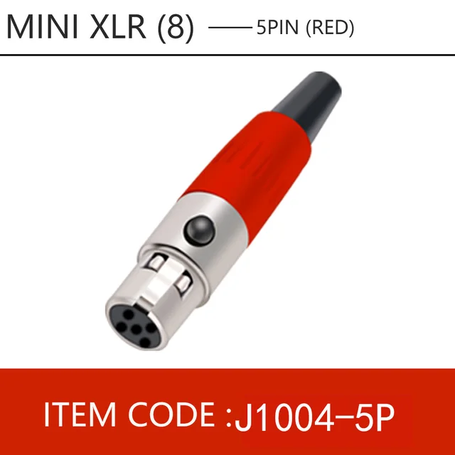 1pc Mini XLR 3 4 5 6 Pin Female Plug Small XLR Audio Microphone Connector MIC for Cable Soldering Straight 1x5 pin