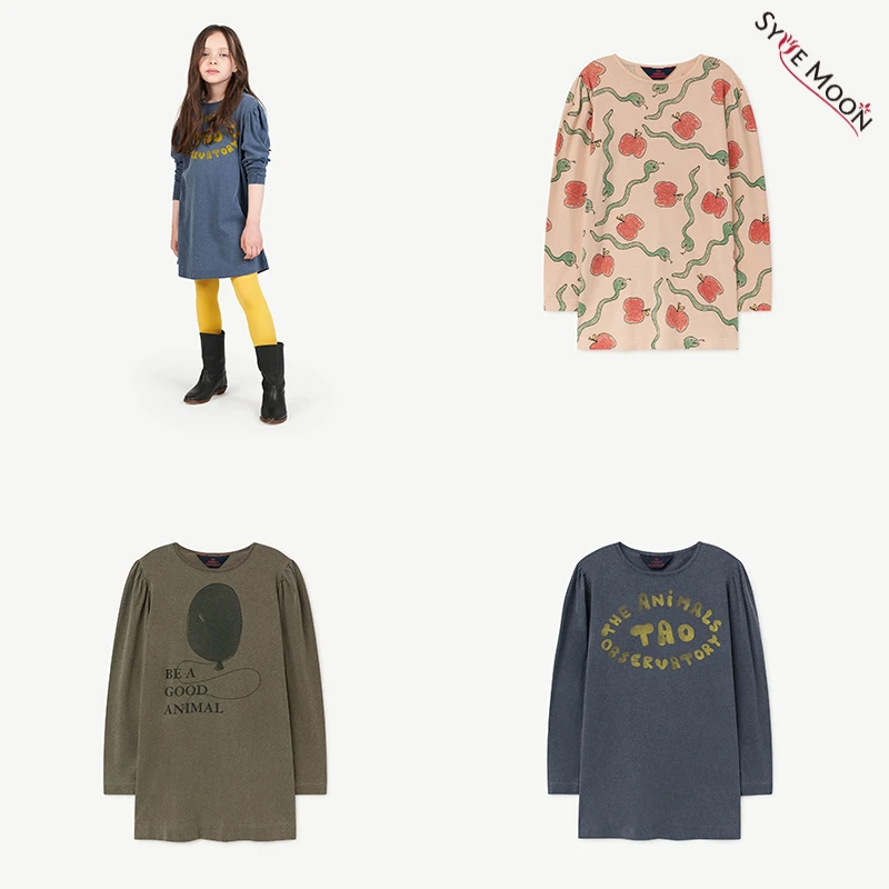 Г. TAO/Новые осенне-зимние детские платья модные футболки с длинными рукавами и принтом для девочек, платье хлопковая одежда принцессы для маленьких детей