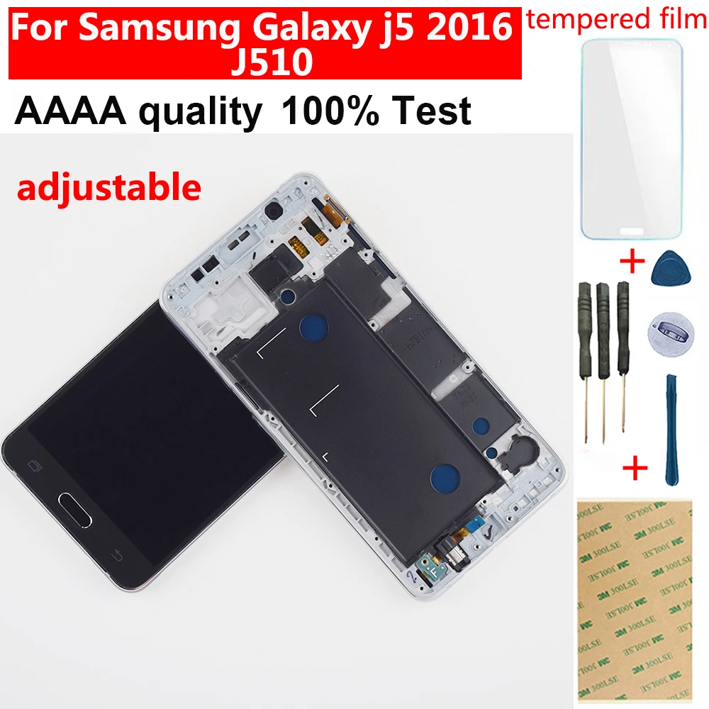 Цена Для Samsung Galaxy J5 2016 j510 J510F J510FN J510M J510Y J510G сенсорный экран дигитайзер панель + ЖК дисплей монитор сборка Рамка