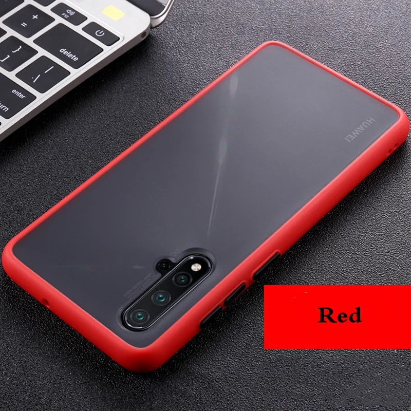 Red Vopton матовый полупрозрачный чехол для huawei Nova 5 T, чехол для телефона, силиконовая рамка, твердая Прозрачная защитная задняя крышка, противоударный - Цвет: Red